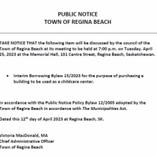 Public Notice - Interim Borrowing 